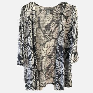 Catherines Womens Lightweight Cardigan Sweater Grey Floral Size 3x